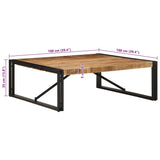 ZNTS Coffee Table 100x100x35 cm Solid Rough Wood Mango 4016667