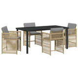 Garden Dining Set 5 pcs Beige Poly Rattan 3380795