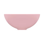 ZNTS Luxury Bathroom Basin Round Matt Pink 32.5x14 cm Ceramic 146966