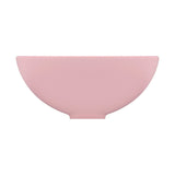 ZNTS Luxury Bathroom Basin Round Matt Pink 32.5x14 cm Ceramic 146966