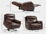 Faux Leather 70&deg Electric Riser Recliner Chair, Dark Brown T3398P343499