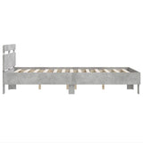 Bed Frame with LED without Mattress Concrete Grey 135x190 cm Double 3207570
