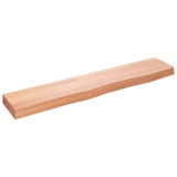 Wall Shelf Light Brown 100x20x6 cm Treated Solid Wood Oak 363679