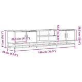 TV Cabinet Sonoma Oak 180x35x41 cm Engineered Wood 3300776