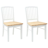 Dining Chairs 2 pcs White 50 x 52.5 x 91 cm Solid Rubber Wood 42020452