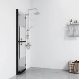Foldable Walk-in Shower Wall Half Frosted ESG Glass 100x190 cm 151189