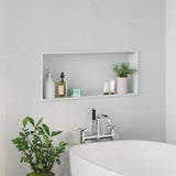 Shower Niche White 75 x 30 x 9.5 cm Stainless Steel 42012673