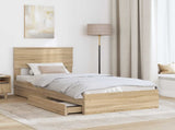 Storage Bed with Drawer Sonoma Oak 90 x 190 cm Engineered Wood 3408496