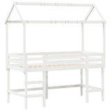 Loft Bed with Ladder and Roof without Mattress White 90x200 cm 3282151