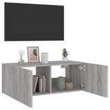 TV Wall Cabinet with LED Lights Grey Sonoma 80x35x31 cm 837291