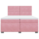 Box Spring Bed with Mattress Pink 200x200 cm Velvet 3291001
