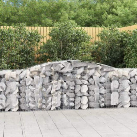 Arched Gabion Baskets 15 pcs 400x50x80/100 cm Galvanised Iron 3146992