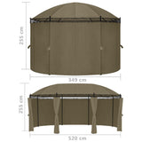 Gazebo with Curtains 520x349x255 cm Taupe 180 g/m 312231
