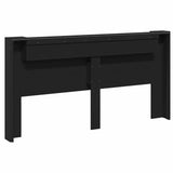 Storage Headboard with LED Black Engineered Wood 3418694