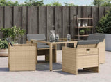 Garden Chairs with Cushions 4 pcs Mix Beige Poly Rattan 364938