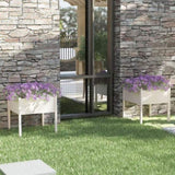 Garden Planters 2 pcs White 70x70x70 cm Solid Pinewood 810812