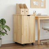 Rolling Cabinet Brown 34 x 39 x 65.5 cm Solid Pine Wood 42032392