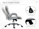 Velvet-Feel Work Chair, with Diamante Back - Grey T3398P377452