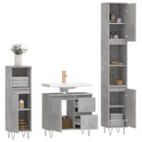 3 Piece Bathroom Furniture Set Concrete Grey Engineered Wood 3190225
