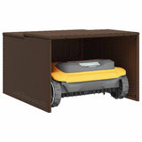 Robot Mower Garage Brown 86x90x52/57 cm Poly Rattan 365405