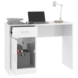 Desk with Drawer&Cabinet High Gloss White 100x40x73 cm 342655
