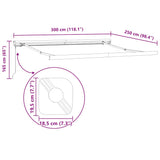 Retractable Awning Anthracite and White 3x2.5 m Fabric&Aluminium 3216123