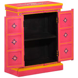 Sideboard Solid Mango Wood Pink Hand Painted 244839