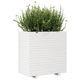 Garden Planter White 70x40x72 cm Solid Wood Pine 3282630