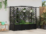 Raised Bed with Trellis and Roof Black 163 x 40 x 141 cm PP 42032537