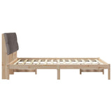 Bed Frame with Headboard Taupe 140 x 200 cm Solid Pine Wood 878817