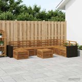 Outdoor Sofa Set 9 pcs Natural Solid Acacia Wood 3384750