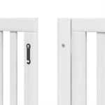 Dog Gate with Door Foldable 12 Panels White 600 cm Poplar Wood 3155648
