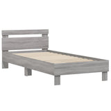 Bed Frame without Mattress with LED Lights Grey Sonoma 75x190 cm Small Single 838755