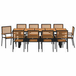 Garden Dining Set 11 pcs Black 240 x 90 x 75 cm Poly Rattan 3365448