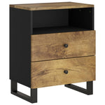 ZNTS Bedside Cabinet 50x33x62 cm Solid Wood Mango&Engineered Wood 350667