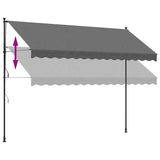 Retractable Awning Anthracite 350x150 cm Fabric and Steel 368741