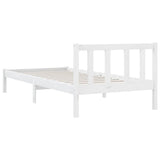 810073 Bed Frame without Mattress White Solid Wood 100x200 cm