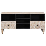 TV Cabinet with Shelf White 100 x 33.5 x 46 cm Solid Mango Wood 4018386