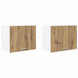 Hanging Cabinet 2 pcs Artisan Oak and White 50 x 31 x 40 cm 884161