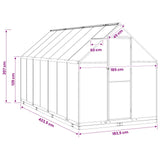 Garden Greenhouse with Door Anthracite 183.5 x 423.5 x 207 cm 3433045