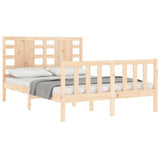 Bed Frame without Mattress Double Solid Wood Pine 3192791