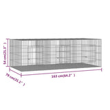 3-Panel Rabbit Cage 163x79x54 cm Galvanised Iron 171569