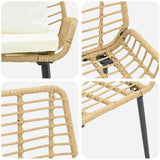 Garden Dining Set 3 pcs Brown and Black and Cream 42010361