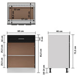 Drawer Bottom Cabinet Black Engineered wood 60x46x81.5 cm 801229