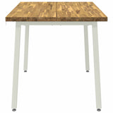120 x 70 x 75 cm Solid Acacia Wood White Rectangular 937599