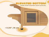 2-story Cat House Outdoor, Weatherproof Wooden Cat Enclosure for Feral Cats with Escape Door, T3398P349857