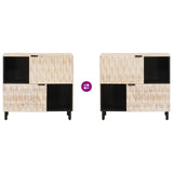 Sideboard White Wash Finish 80 x 33 x 75 cm Solid Mango Wood 4017891