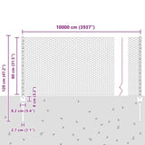 Welded Wire Fence 100 x 0.8 m Hot-Dip Galvanised Steel 3337067