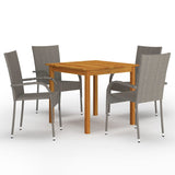 Dining Set Table Natural Wood Solid acacia wood Medium Stackable 3067694