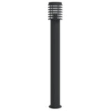 ZNTS Outdoor Floor Lamps 3pcs Black 110cm Stainless Steel 4006364